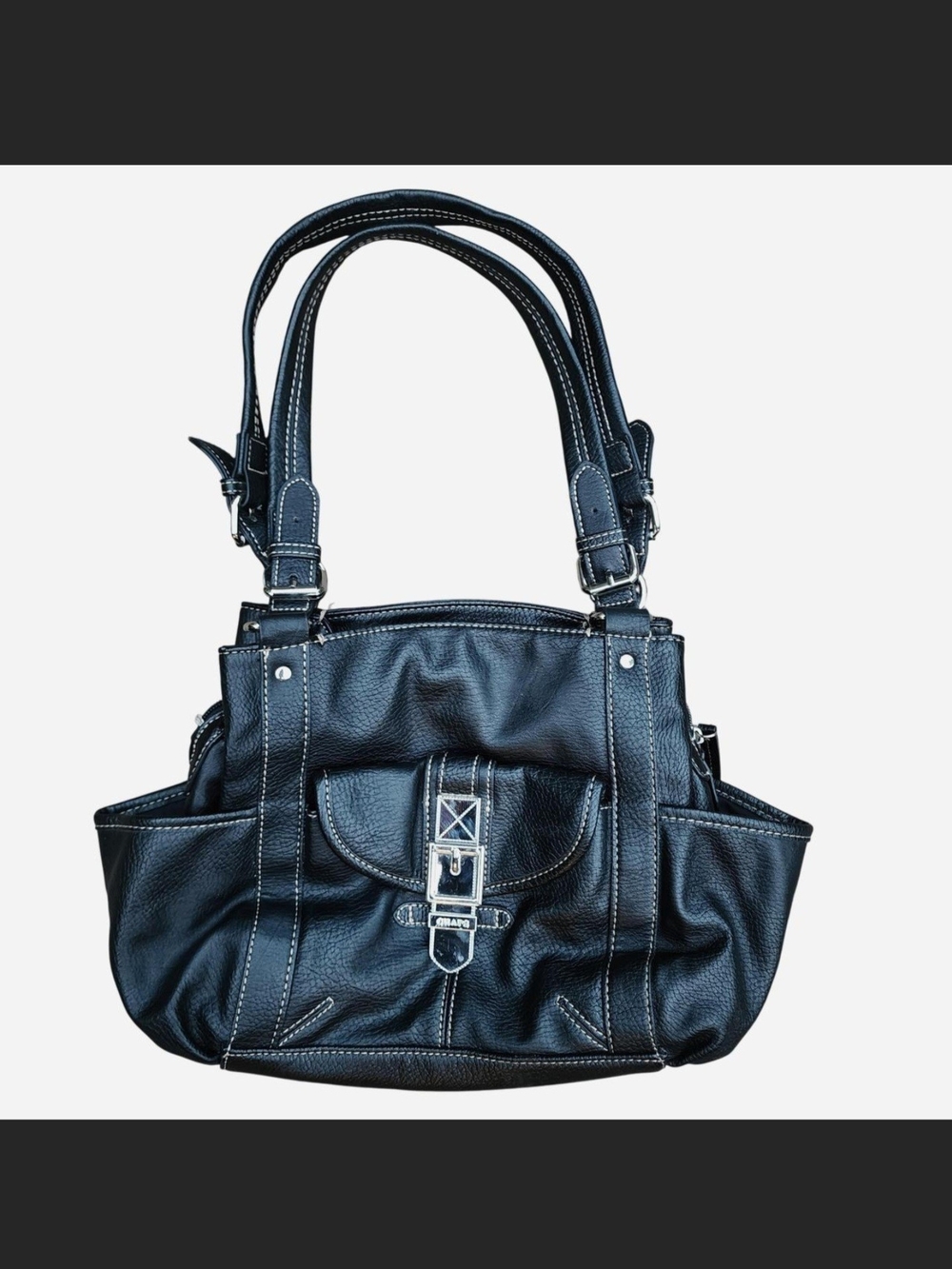 Chaps Faux Leather Y2K Shoulder Handbag